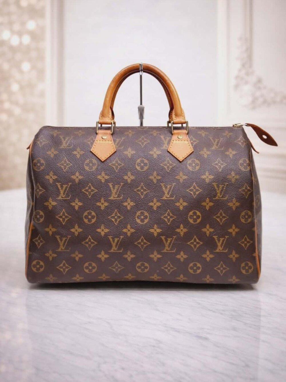 Authentic Louis Vuitton Speedy 35 Monogram Brown Canvas LV Handbag